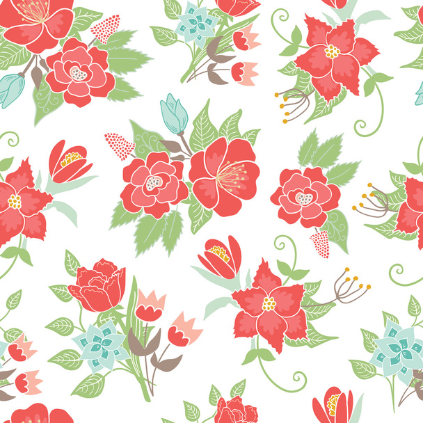 Seamless floral pattern vector background - Vetor, Imagem