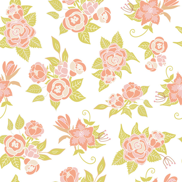 Seamless floral pattern vector background - ベクター画像