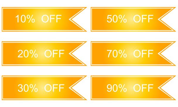 Collection of yellow sale tickets - Vector, imagen