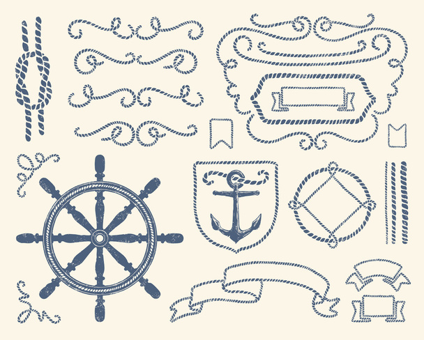 Conjunto decoración náutica
 - Vector, Imagen
