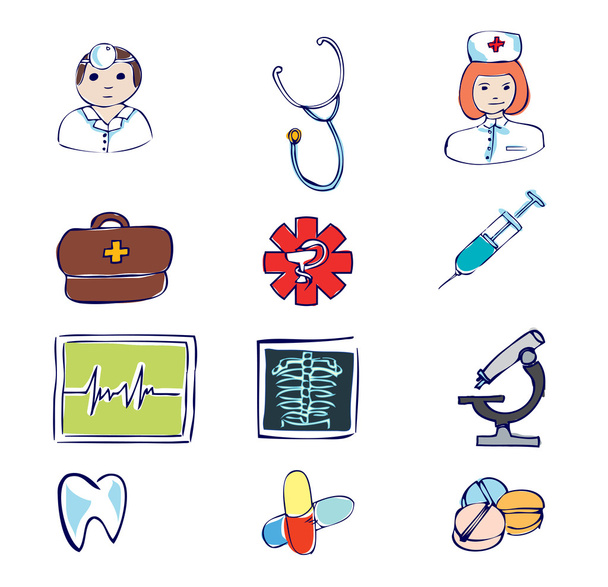 Symboles et icônes médicaux et hospitaliers
 - Vecteur, image