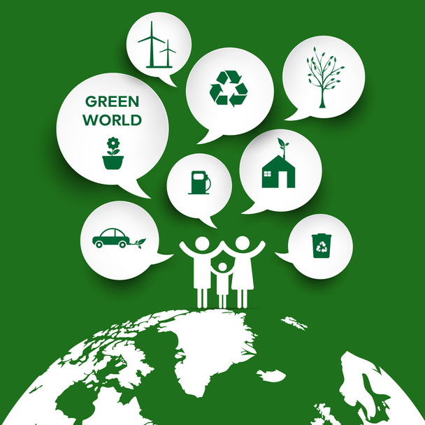 Infográficos ecológicos - símbolos verdes
 - Vetor, Imagem