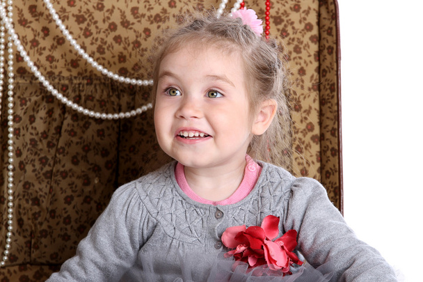 Little girl was surprised and delighted - 写真・画像