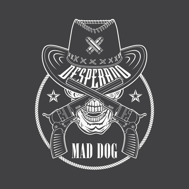 Desperado Cowboy Emblem - Vektor, Bild