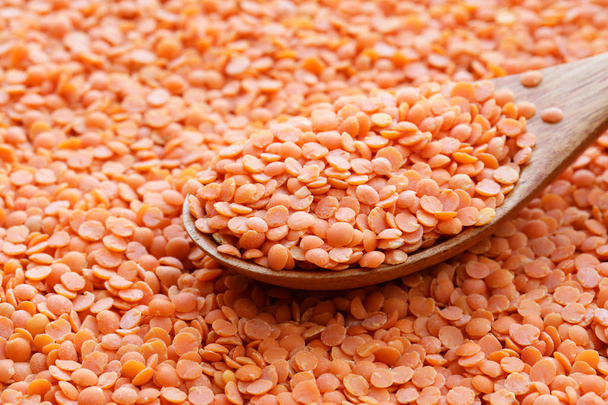 Natural organic red lentils for healthy food - Foto, afbeelding