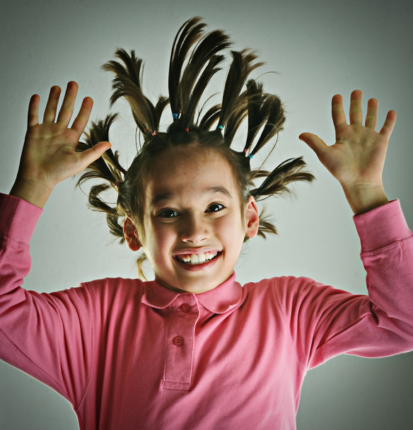Funny portrait of kid with hair style - 写真・画像
