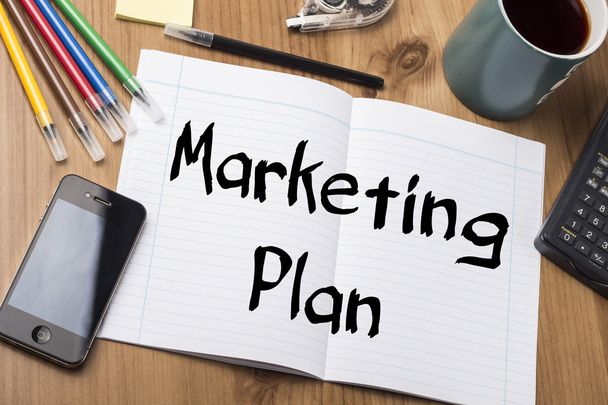 Marketing Plan -  Note Pad On Wooden Table - Photo, Image