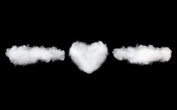 Šablona srdce jméno izolované na černém a mraky - Fotografie, Obrázek