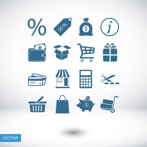 Набор значков для покупок
 - Вектор,изображение