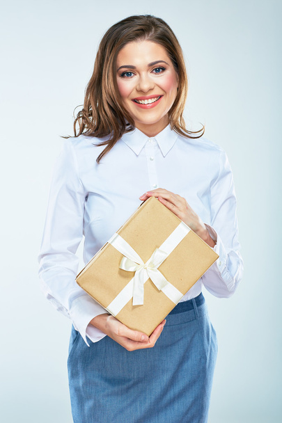woman with gift box - Fotó, kép