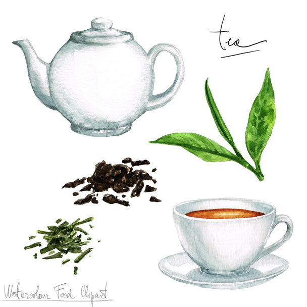 Akvarel, vaření kliparty - čaj - Fotografie, Obrázek