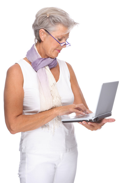 Senior woman with notebook - Foto, imagen
