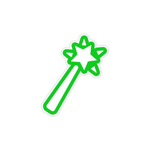 Sticker magic wand on a white background - Vector, Image