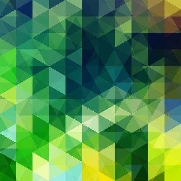 abstract background consisting of green, yellow triangles - Vector, Image