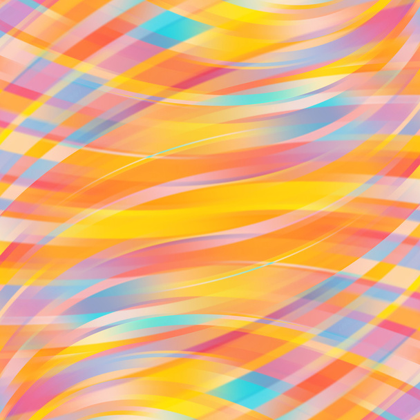 Colorful smooth light lines background.Yellow, orange, blue colors. Vector illustration - Wektor, obraz