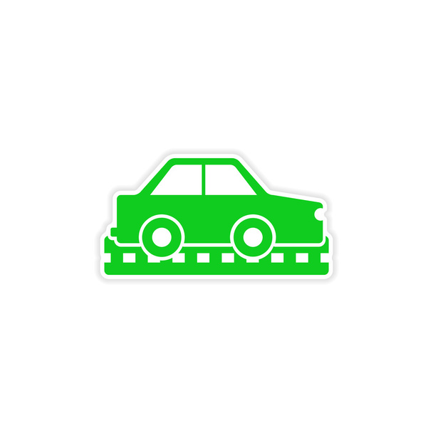 pictogram sticker realistische ontwerp op papier auto 's - Vector, afbeelding