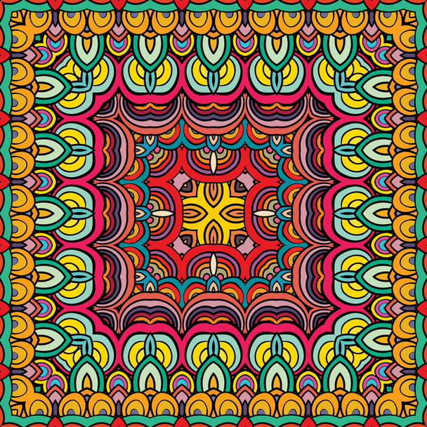 Colorful geometric pattern, vector illustration. Green, red, brown colors - Vector, Image