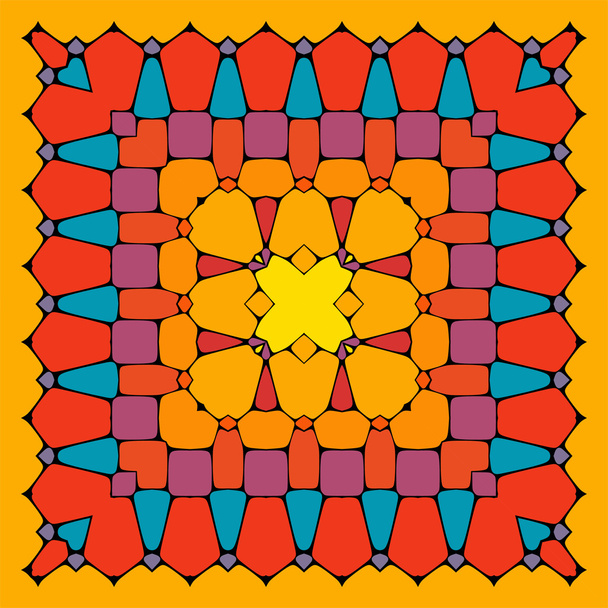 Барвистий геометричний візерунок, векторна ілюстрація. Жовтий, помаранчевий, синій кольори
. - Вектор, зображення