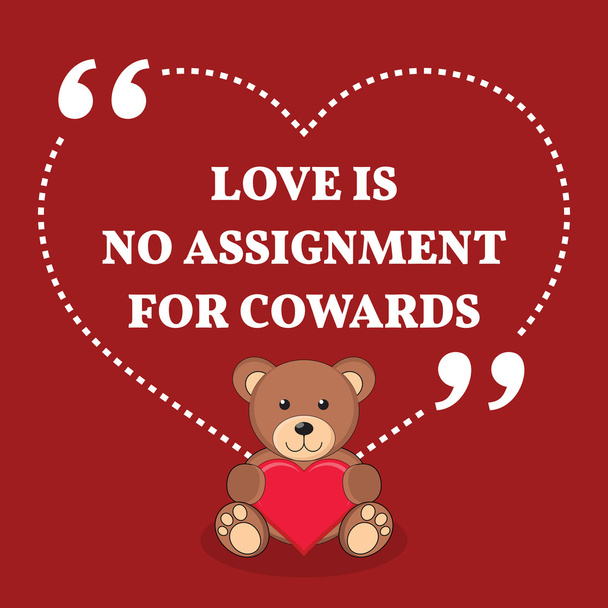 Inspirational love marriage quote. Love is no assignment for cow - Vektor, kép