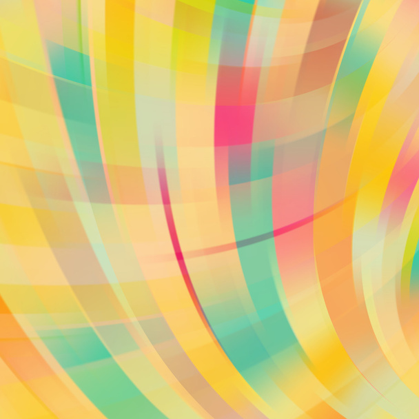 Colorful smooth light lines background. Yellow,orange, green, pink colors - Vector, Image