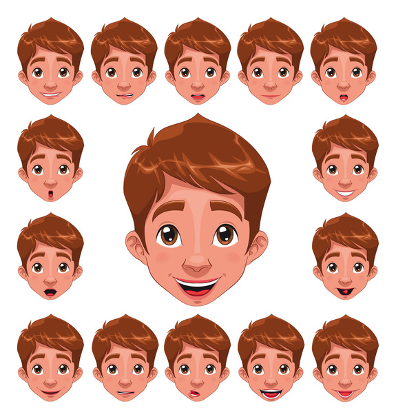 Boy Expressions with lip sync. - Vector, Image