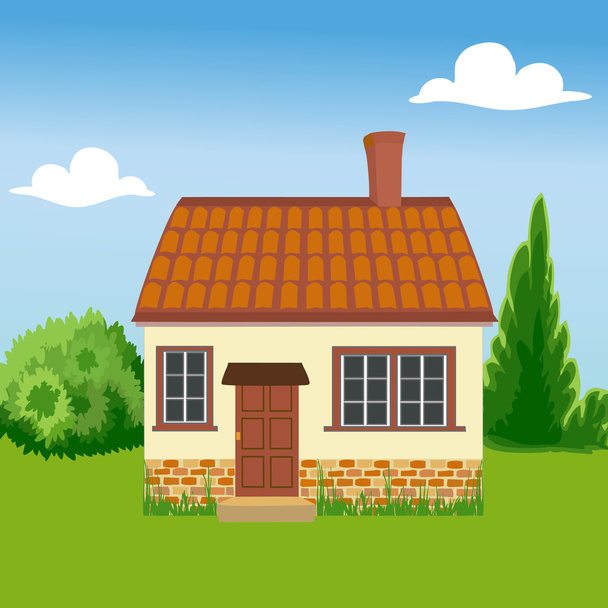 Eco friendly house on a background of nature - Vector, Image