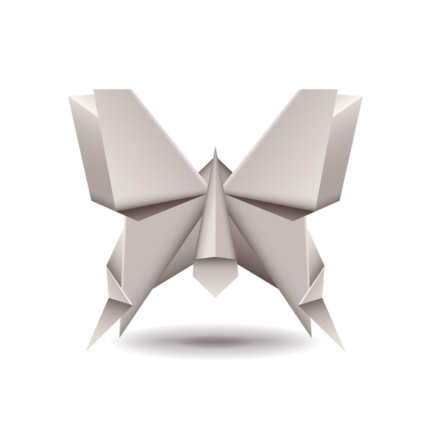 Borboleta Origami isolado no vetor branco
 - Vetor, Imagem