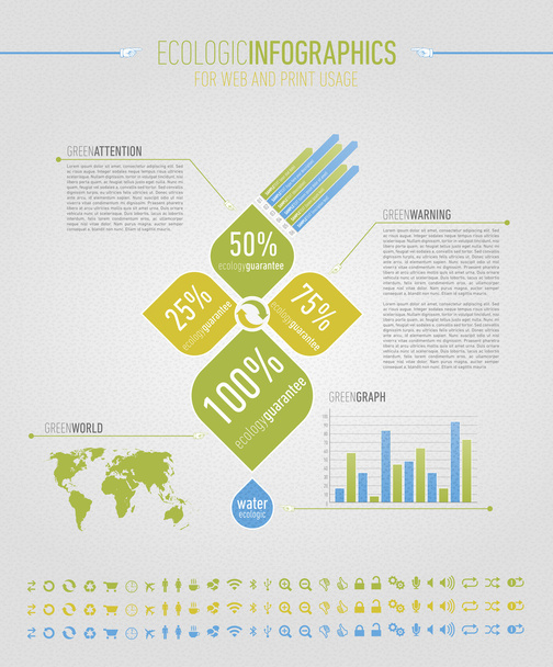 Ecologic infographic elements for web and print usage - Διάνυσμα, εικόνα