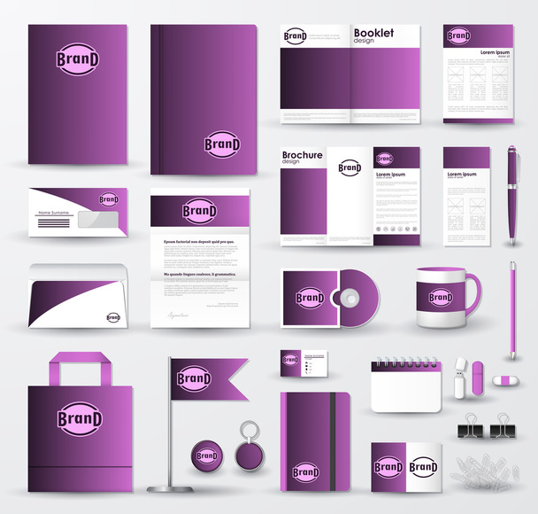 Business corporate identity template set with logo - Vector, Image