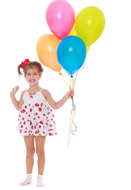 little girl with balloons - Foto, afbeelding