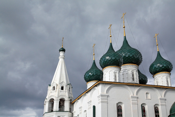Christian orthodox church on cloudy background - Foto, Imagen