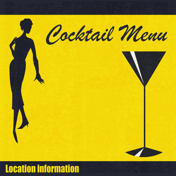 modelo de menu cocktail
 - Vetor, Imagem