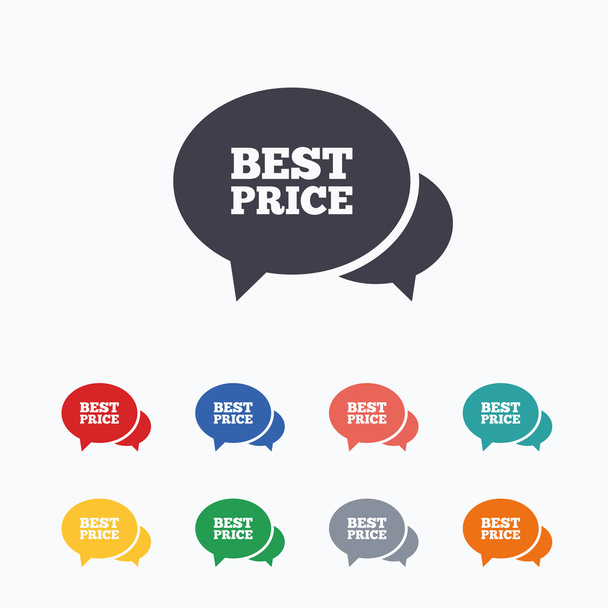 Speech bubble best price icons - Vettoriali, immagini