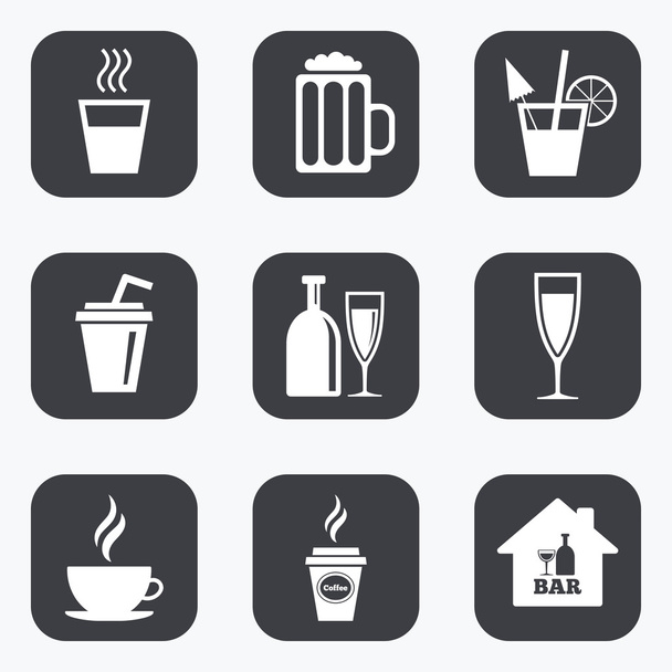 Cocktail, beer icons. - Вектор,изображение
