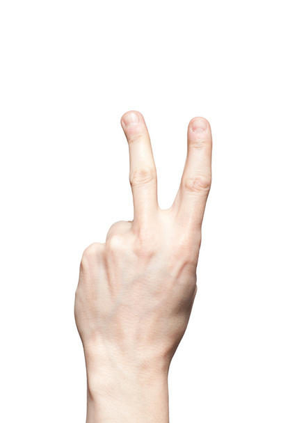 Zwei Finger Siegeszeichen - Foto, Bild