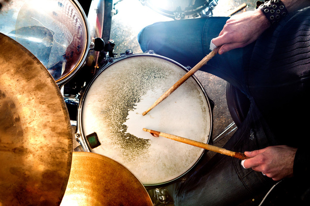 Live music and drummer.Music instrument - Photo, Image