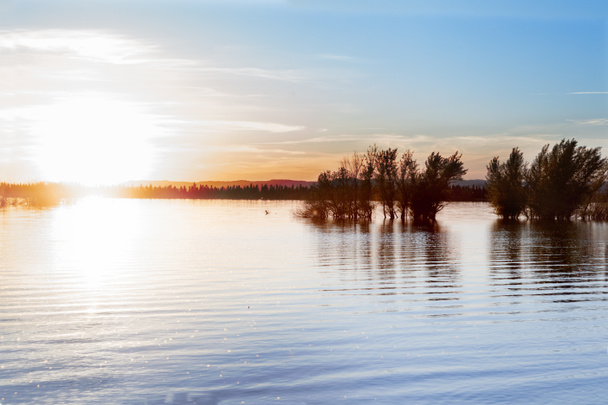 λίμνη και το ηλιοβασίλεμα - Φωτογραφία, εικόνα
