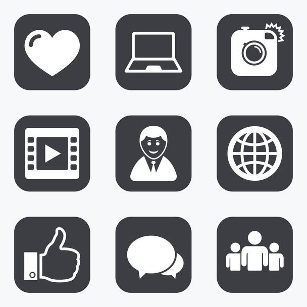 Social media icons. - Вектор,изображение