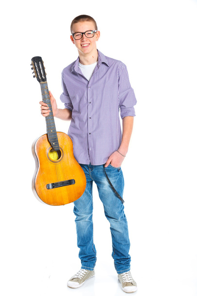 Boy with classical Spanish guitar - Foto, Bild