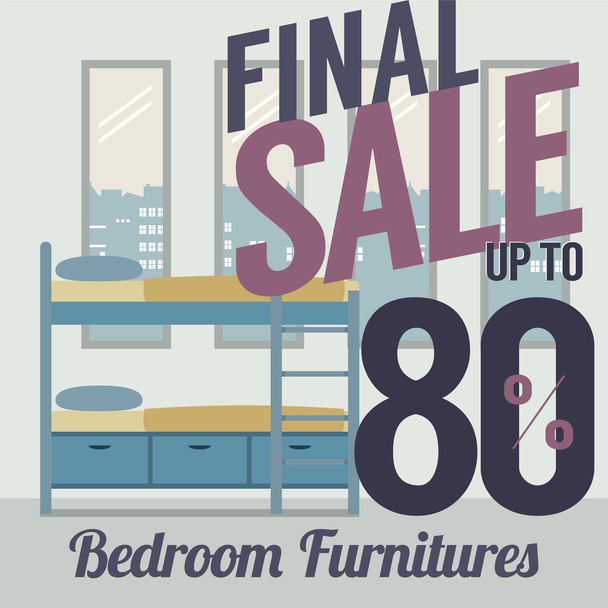 Furniture  Sale Up to 80 Percent Vector Illustration - Vector, Image