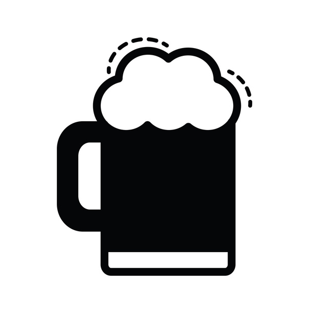 Beer vector icon black color - Διάνυσμα, εικόνα