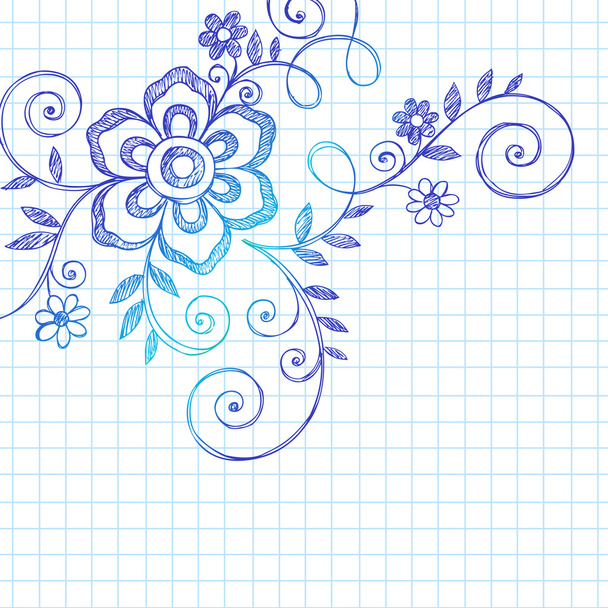 Kézzel rajzolt Swirly szőlő vázlatos Doodles - Vektor, kép
