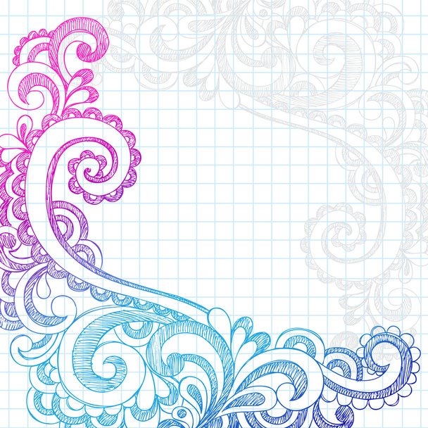 Ilustración de vector Paisley doodle incompletos página frontera - Vector, imagen