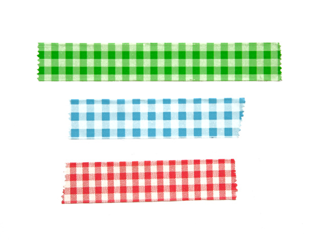 Collection of different stripes of masking tapes on white background for scrapbook - Photo, Image