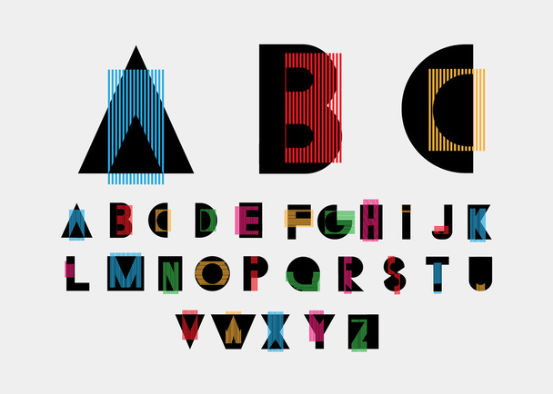 Black alphabetic fonts . - Vector, afbeelding