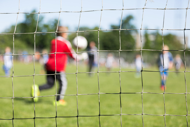 Goal net and blurred goalie - Foto, Bild