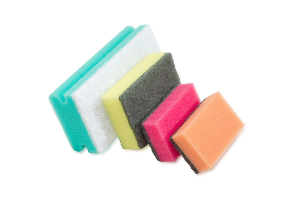 Various cleaning sponges on a light background - Photo, Image