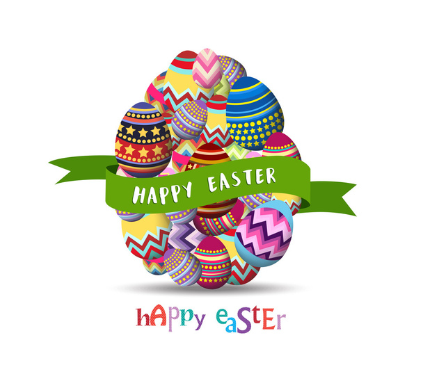 Easter Holiday Greeting Card - Vector, imagen