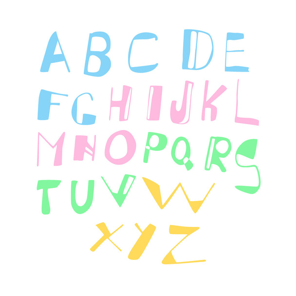 Ручной алфавит - Вектор,изображение