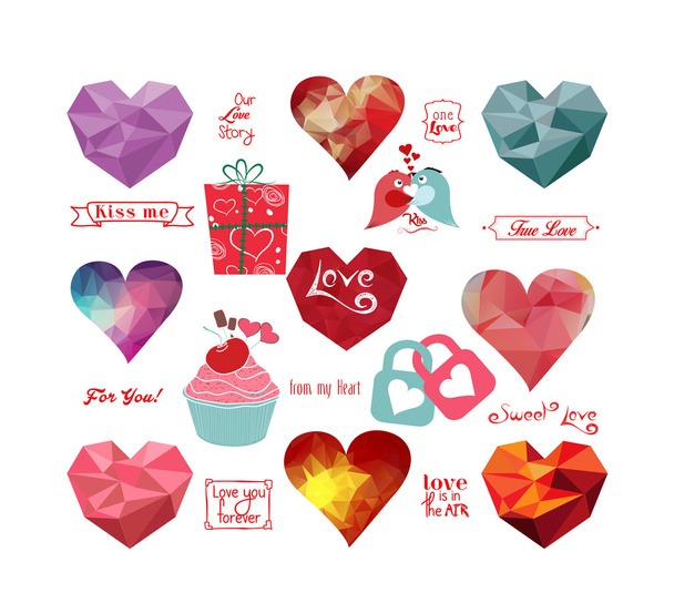 Valentine's day labels, icons - Vektor, Bild